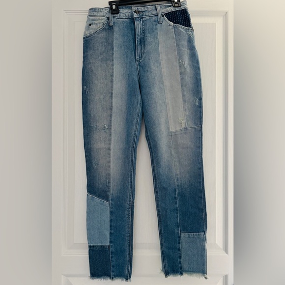 Joe's Jeans Women's Patchwork Blue Straight Jeans - Picture 1 of 1
